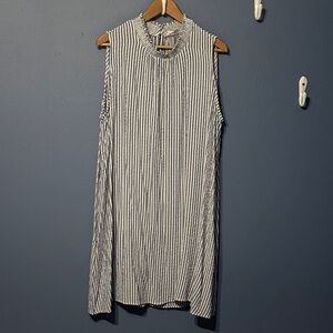 Jane and Delancey Black and White Striped Midi Dress
